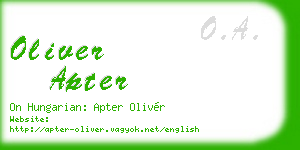 oliver apter business card